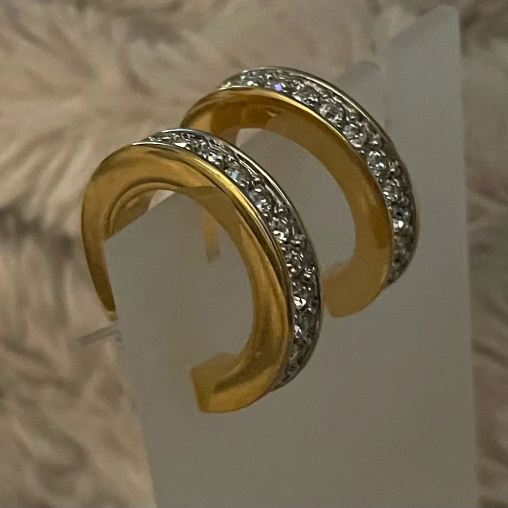 SOLD XXXXXX. Gem huggy CZ earrings - Picture 3 of 5